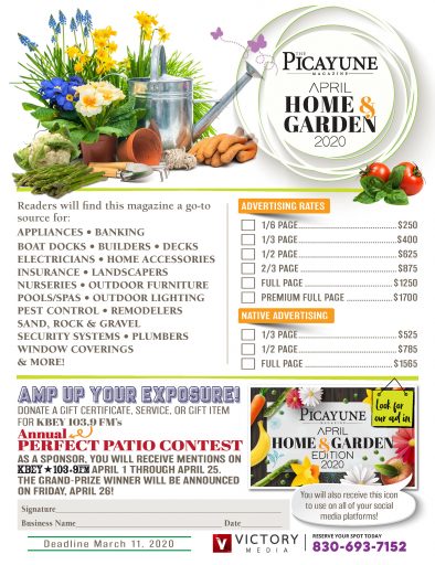 Home Garden Rate Sheet 2020